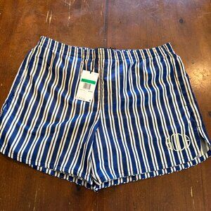 Nike x Bode Recreation Striped Satin Running Shorts Blue Cream Mens XL NWT